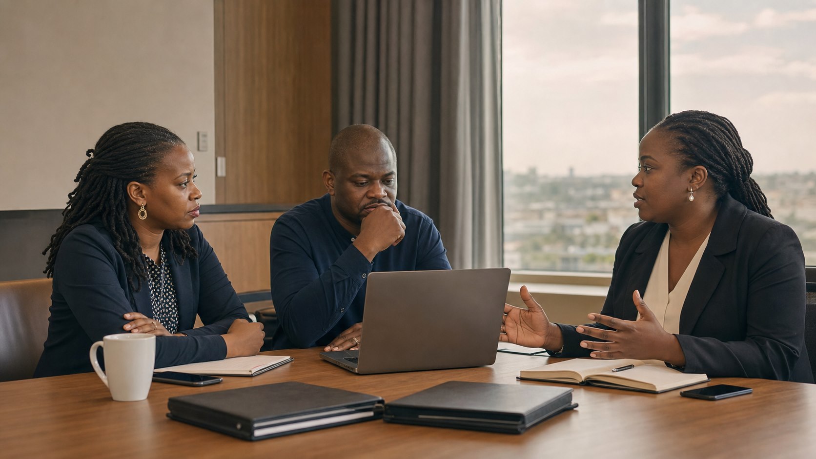 Nigerian partner representatives conducting a formal programme review